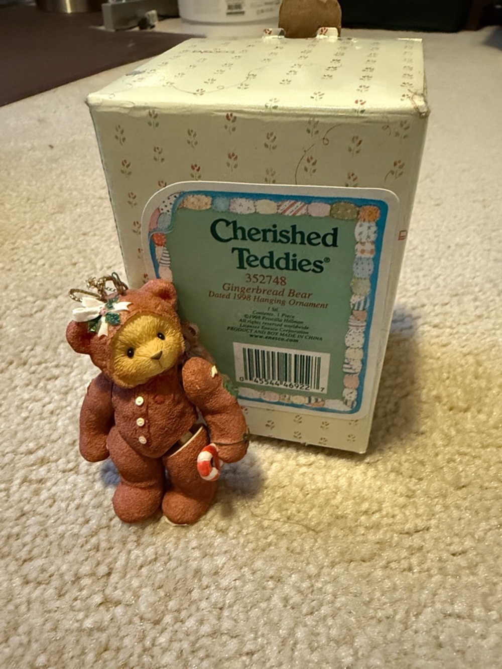 Cherished Teddies Gingerbread Bear Ornament - Dated 1998
